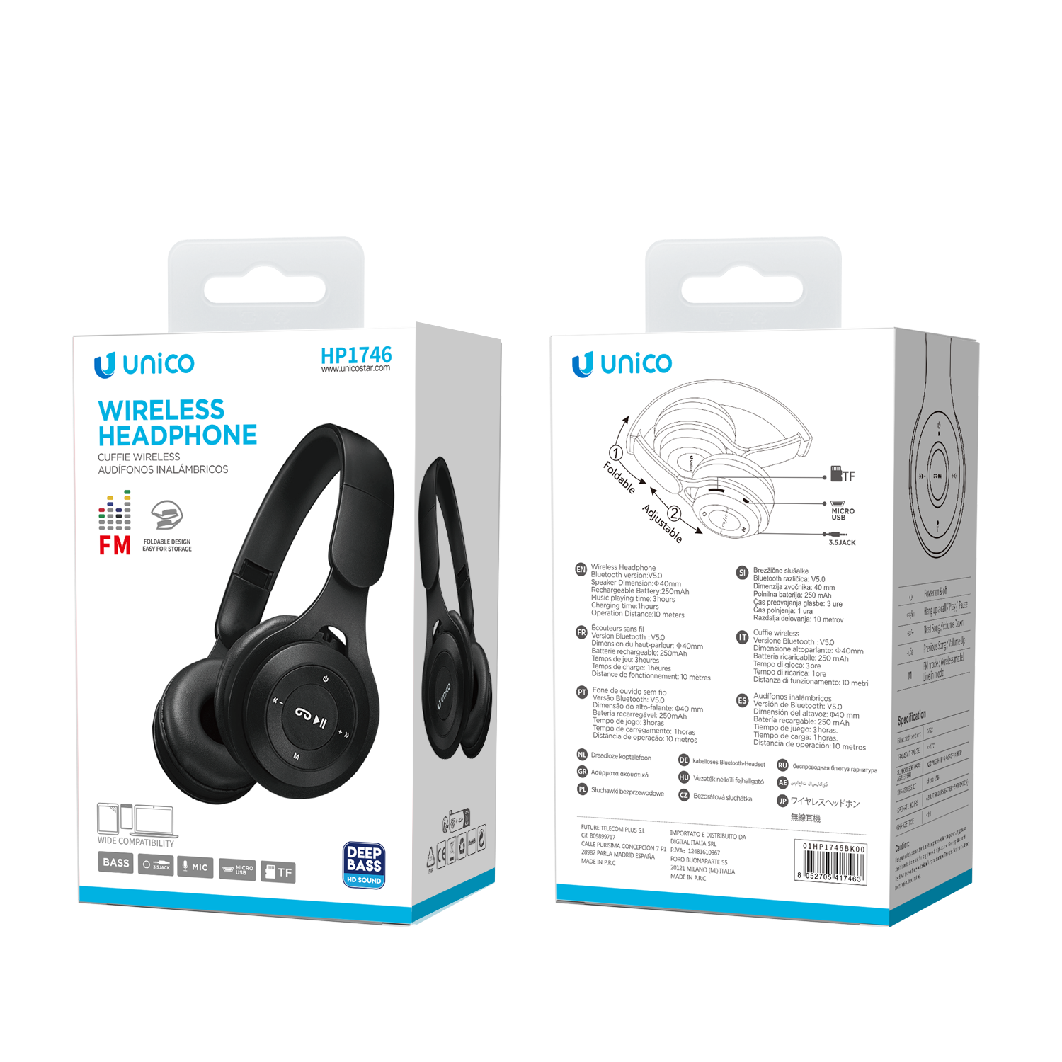 Unico HP1746 Cascos Inalambrico
